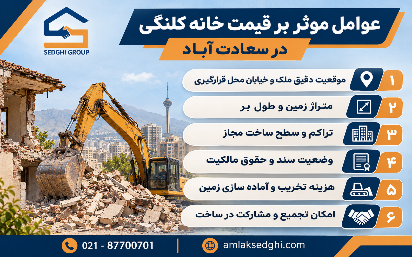  قیمت خانه کلنگی در سعادت‌ آباد